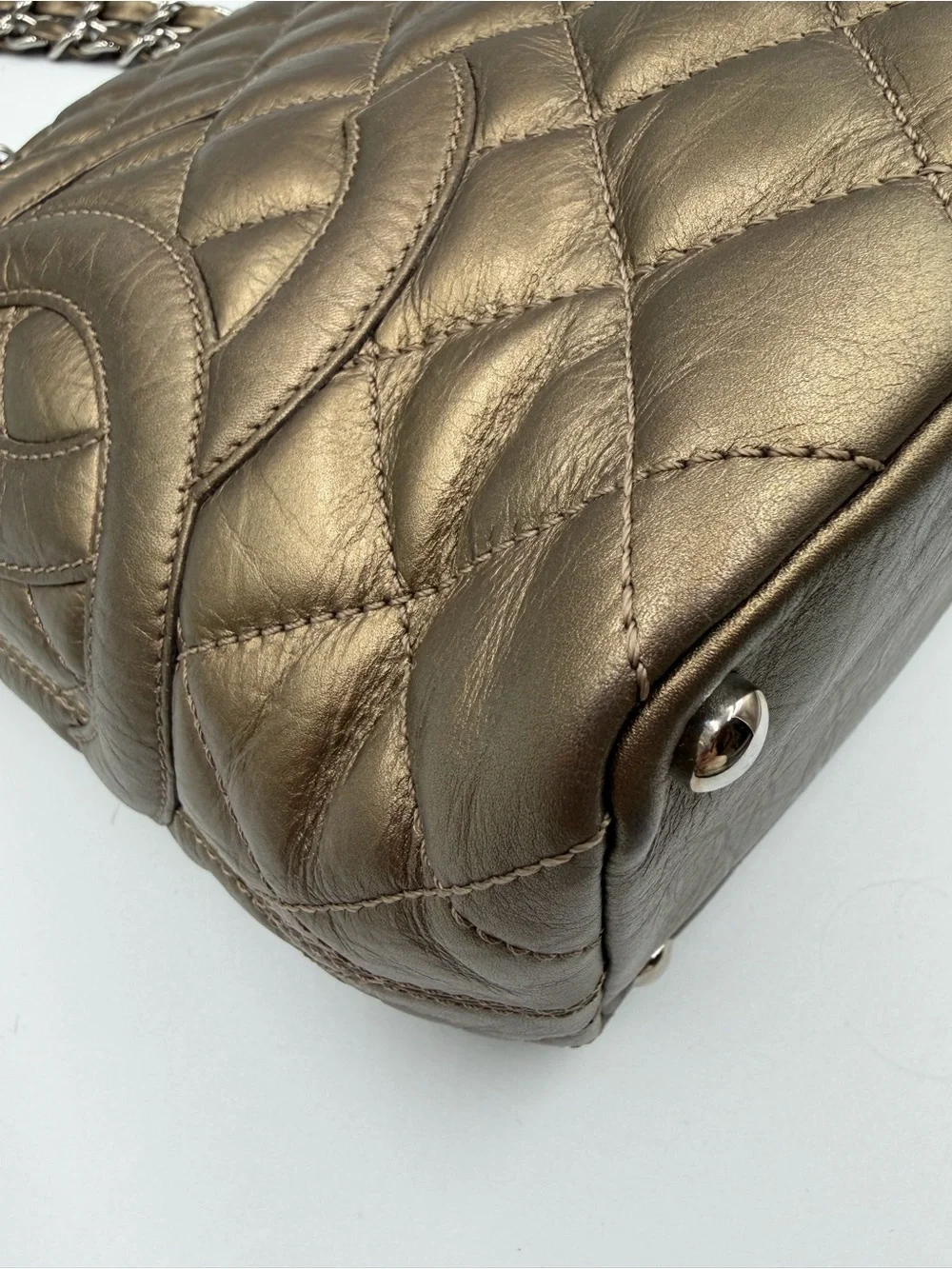 CHANEL vintage metallic cambon tote